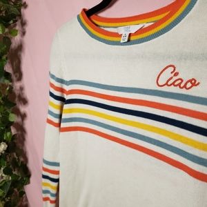 Striped "Ciao!" Sweater